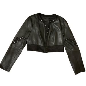 BCBG vegan leather/suede jacket- M